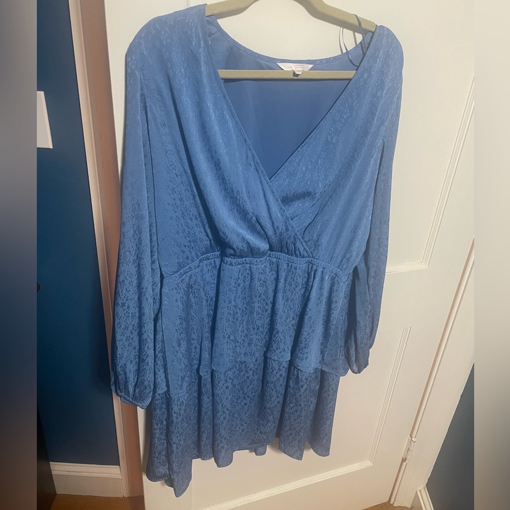 LC Lauren Conrad Textured Blue Dress